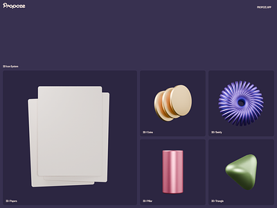 Propoze.app / 3D Icon Set 3d app branding colorful design icons illustration visual