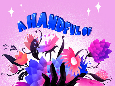 A Handful of Spring - loop animation 2d animatedquote animation floral flowers flowersillustration graphic design illustration kinetictype loopanimation motion graphics pattern positivequote positivethinking quote typography vintageillustration vintagetype