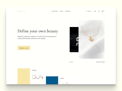 Jewelry shop - Landing Page Hero Section hero hero section jewelry jewelry shop landing page ui ui design web design