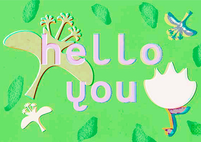 Greeting Card - Hello you card color palette inspirations flower flower drawing greeting card design illustration pastel colors typography design