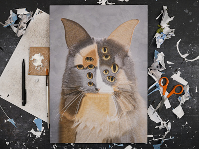 Marmalade. studio cat cats collage dribbble eyes studio