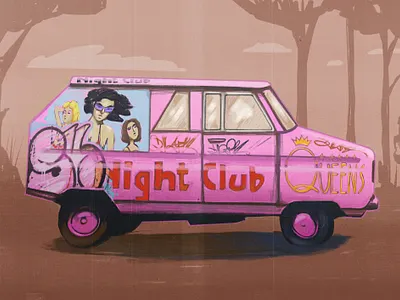 Night club drawing illustration