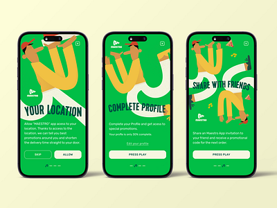 Maestro Pizza App Revamp app food app illustration onboarding pizza pizza app ui vector