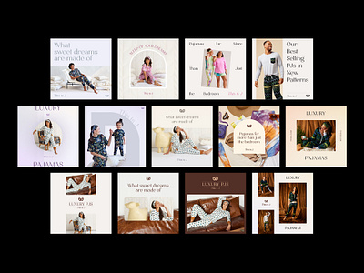 Square Ad Layout Ideas for This is J 1:1 ads branding design ecommerce fashion loungewear paid pajamas sleepwear square