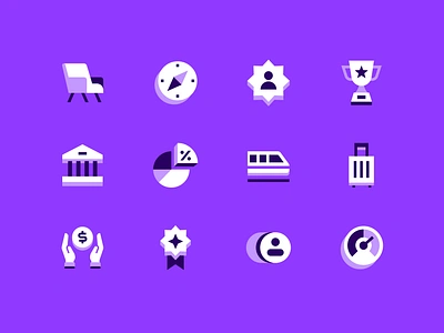 Rippling — Badge Icons app badge bank chair compass dashboard design finance hr icon designer icon set icons illustration ios simple travel trophy ui ux