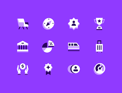 HR Icons app badge bank chair compass dashboard design finance hr icon designer icon set icons illustration ios simple travel trophy ui ux