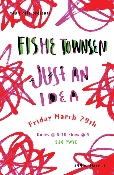 Fishe Townsen Show Poster graphic design handdrawn handlettering illustration poster typography