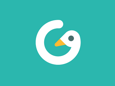 Goosely logo abstract animal bird branding combination goose logo logomark shapes symbol