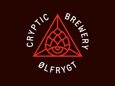 Ølfrygt beer branding brewery cryptic eye graphic design hop logo pyramid øl