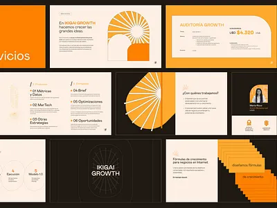 Ikigai Growth Branding branding design graphic design growth ikigai growth illustration marketing minimalism roselab sales deck shots slides web web slides