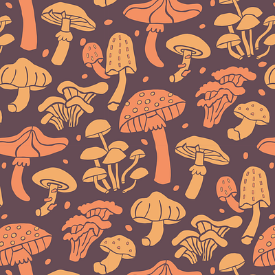 Mushroom Magic graphic design illustration magic mushrooms mushrooms repeat pattern shrooms surface design