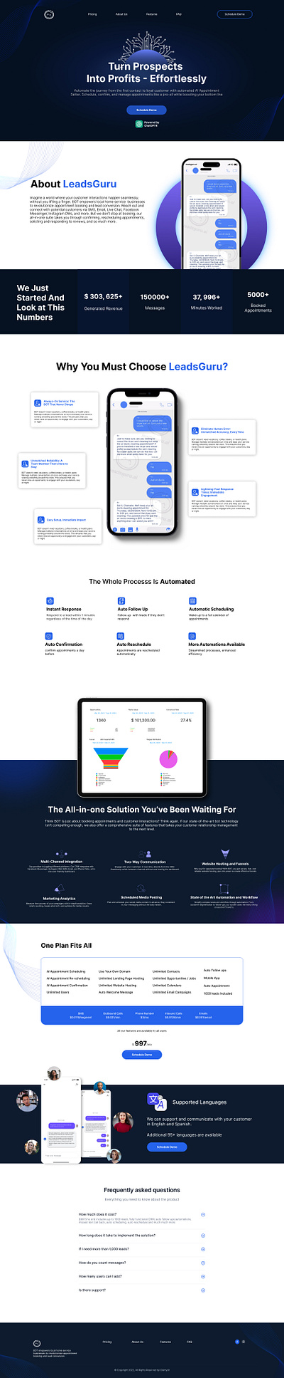 LeadsGuru ai graphic design landing page ui ux web design website