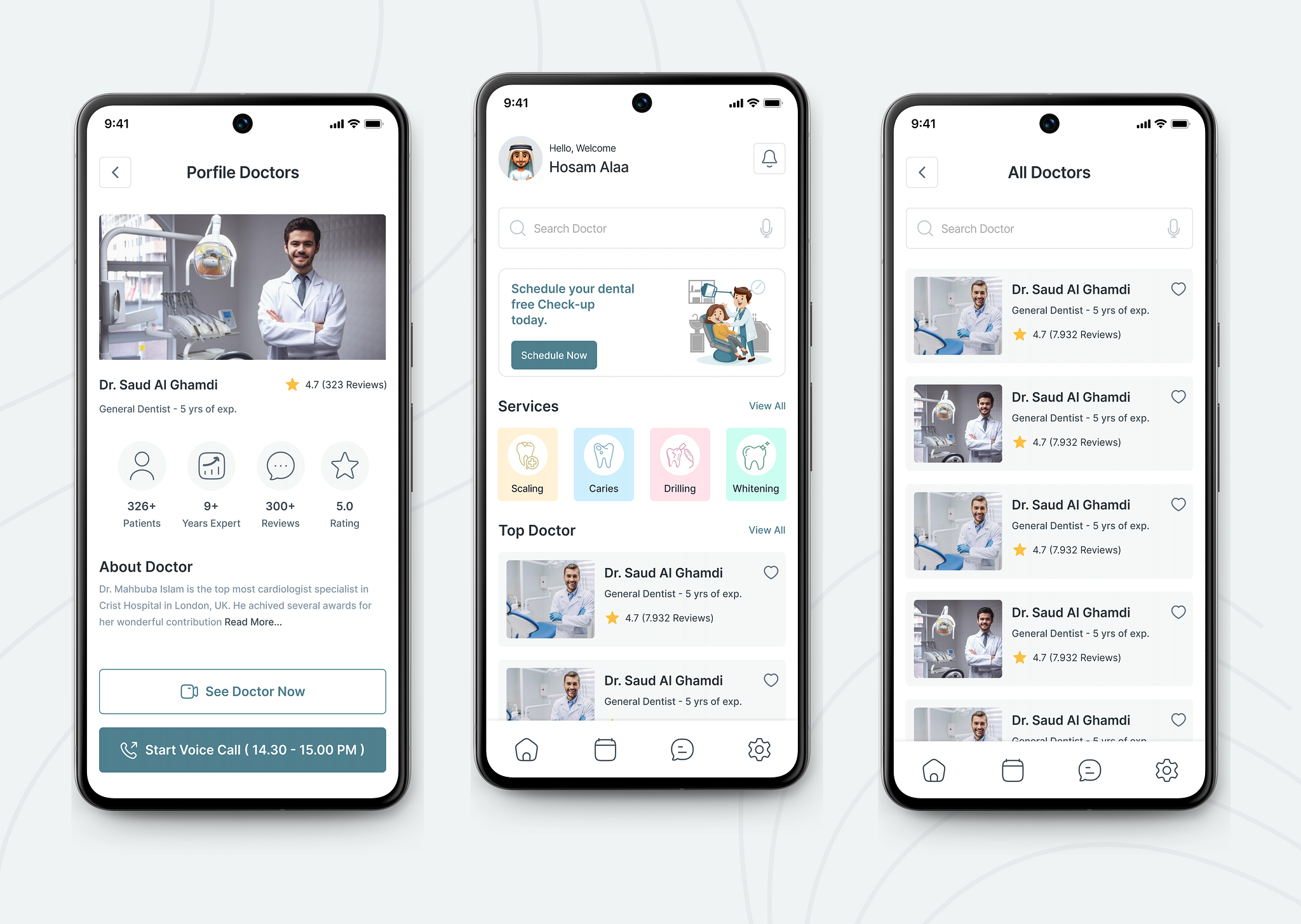 Dental App Ui Design by Hosam Alaa on Dribbble