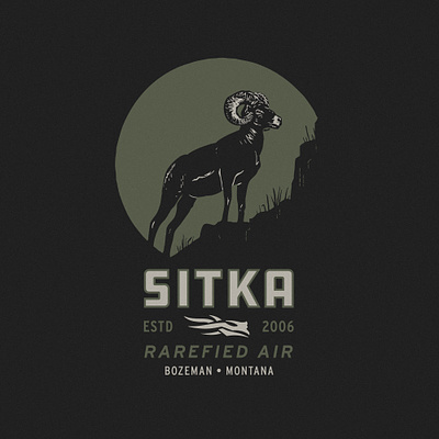 Rarefied Air apparel design big horn sheep hunting illustration ram sitka typography
