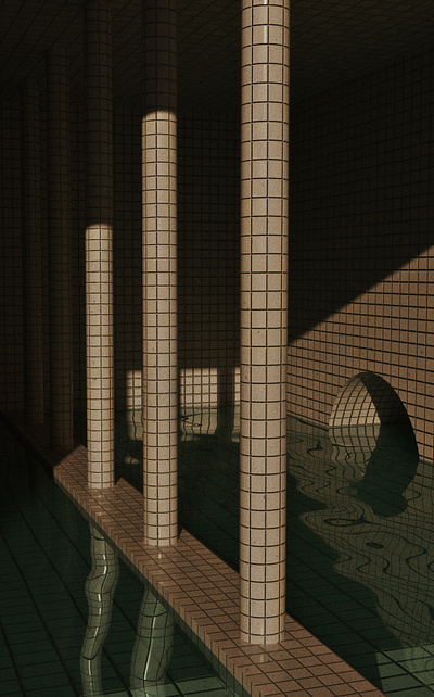 Liminal pool 3dart blender liminal pool