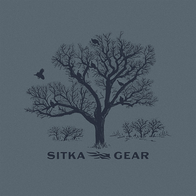 Roost apparel design cottonwood hunting illustration sitka tree turkey