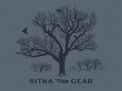 Roost apparel design cottonwood hunting illustration sitka tree turkey