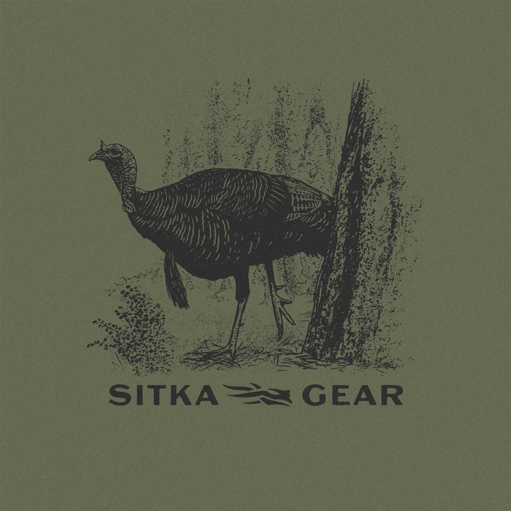 Spotted apparel design gobbler hunting illustration sitka tom turkey typography