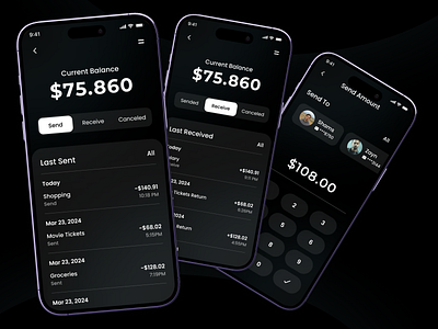 Finance App Homepage Dark Theme UI dark finance homepage money uiux welldux