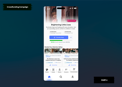 Crowdfunding Campaign - Application Design Concept app campaign clean crowdfunding crowdfunding campaign ios app minimal modern ui ui design ui designer