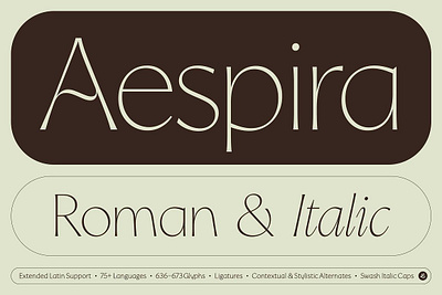 Aespira Typeface alternates delicate font display font ligatures light font multilingual swash caps thin font thin typeface vintage font