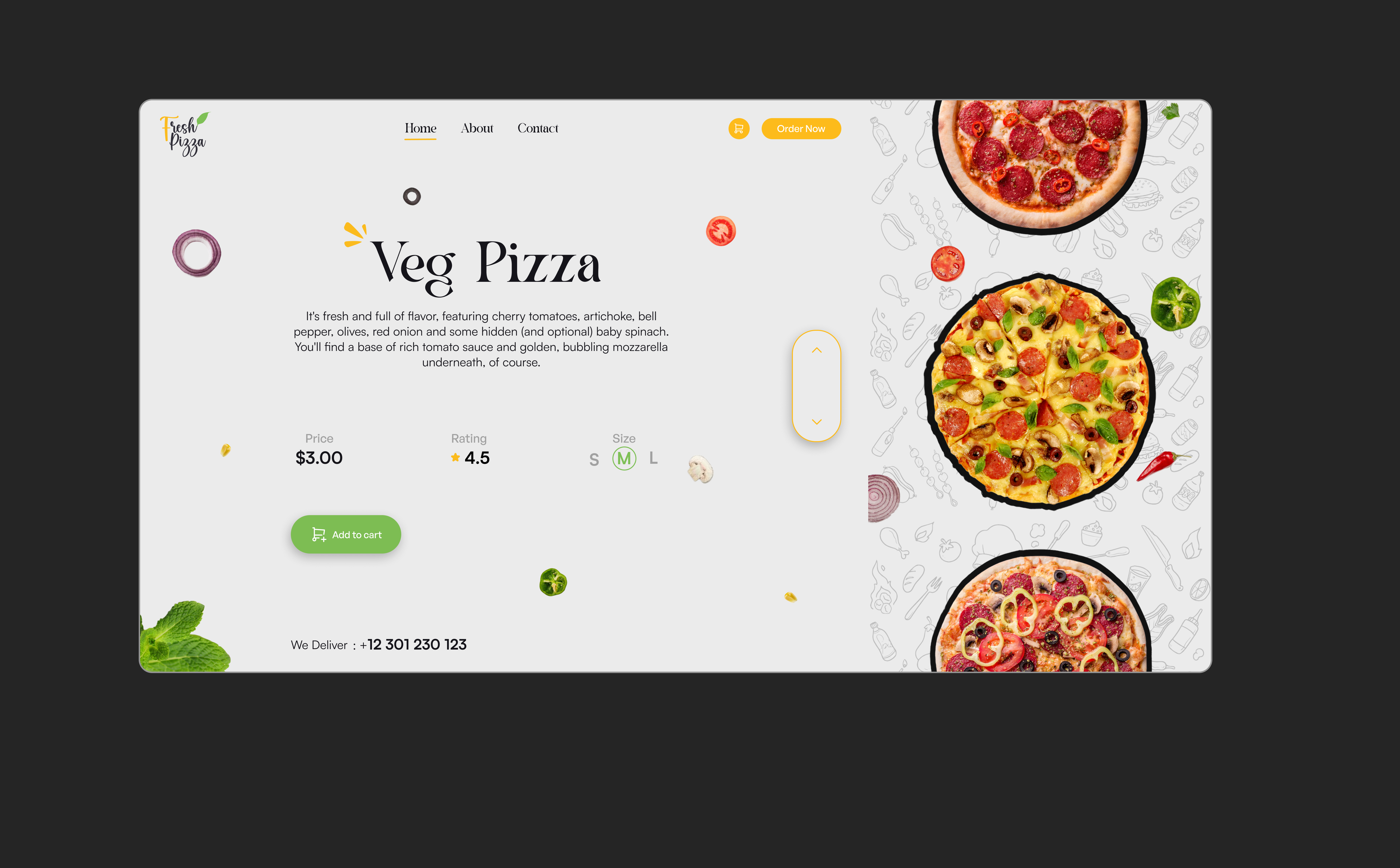 Fresh Pizza landing page design graphic design landing page landing page design pizza landing page ui web design website website design