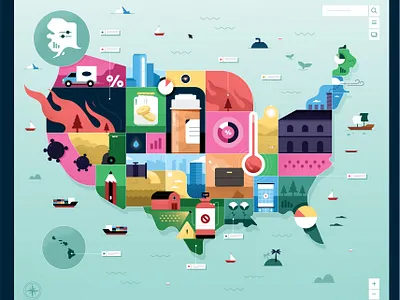 Resource magazine characters map maps people retro style styletest vector