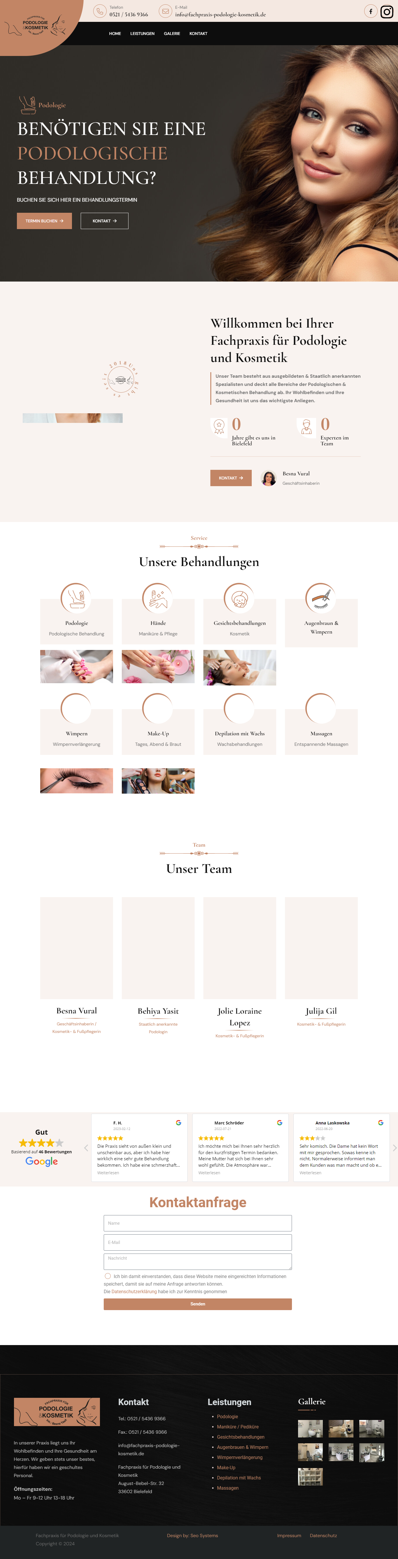 PODOLOGIE KOSMETIK-Website Design With Booking Systeam beauty salon website booking system website booking website cosmetics website elementor pro web design wordpress wordpress development wordpress expert wordpress website design