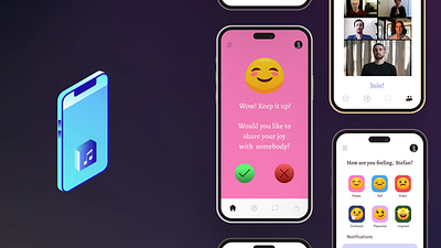 Mock-up of an Emotional Support App animation design graphic design illustration ui ux