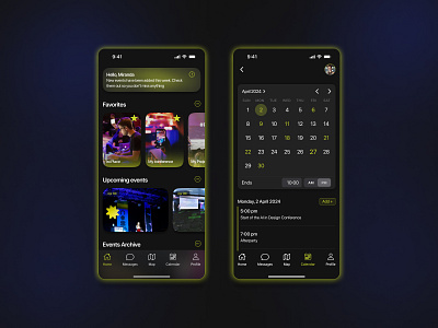My Events iOS App app calendar events mobile design ui ux