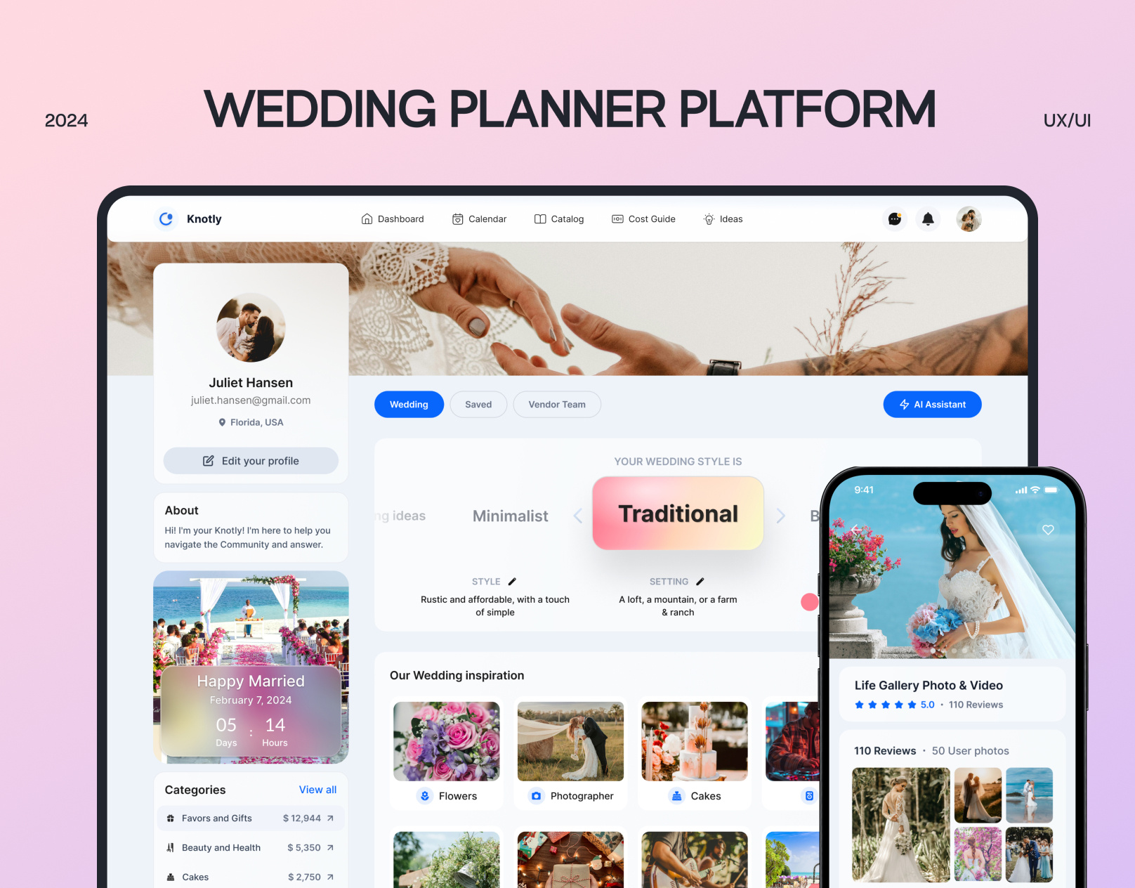 💐 Wedding Planner Platform dashboard dashboard design design figma management app marketplace mobile design planner app saas design sports ui uiux user experience user interface ux web aplication design web app design web design web platform design wireframing