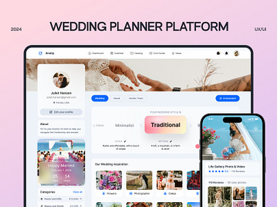 💐 Wedding Planner Platform dashboard dashboard design design figma management app marketplace mobile design planner app saas design sports ui uiux user experience user interface ux web aplication design web app design web design web platform design wireframing