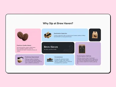 Web Elements - Bentogrids for a Coffee Shop bento ui bentogrid cafe coffee shop components design figma grid layout landing page minimal trending ui ui user interace web elements web ui website