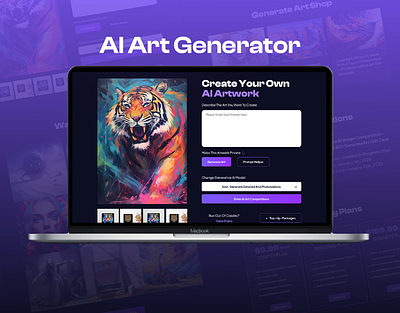 AI Art Generator Landing Page ai ai landing page design designs landing page landing page design landing page designs ui ui ux user interface ux web web design websites