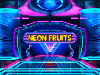 Logo splashscreen design of the casino slot game "Neon Fruits" gambling gambling art game art game design game logo graphic design logo logo art logo design logo splashscreen logotype logotype design online slot design slot designer slot game art slot game design slot game logo slot logo slot machine