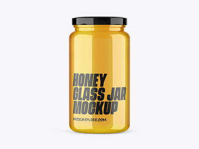 Honey Glass Jar Mockup (PSD) branding glass honey jar glass jar glass jar mockup honey honey jar honey jar mockup honey mockup jam jar jar mockup mayonaise mockup mockups packaging pickle