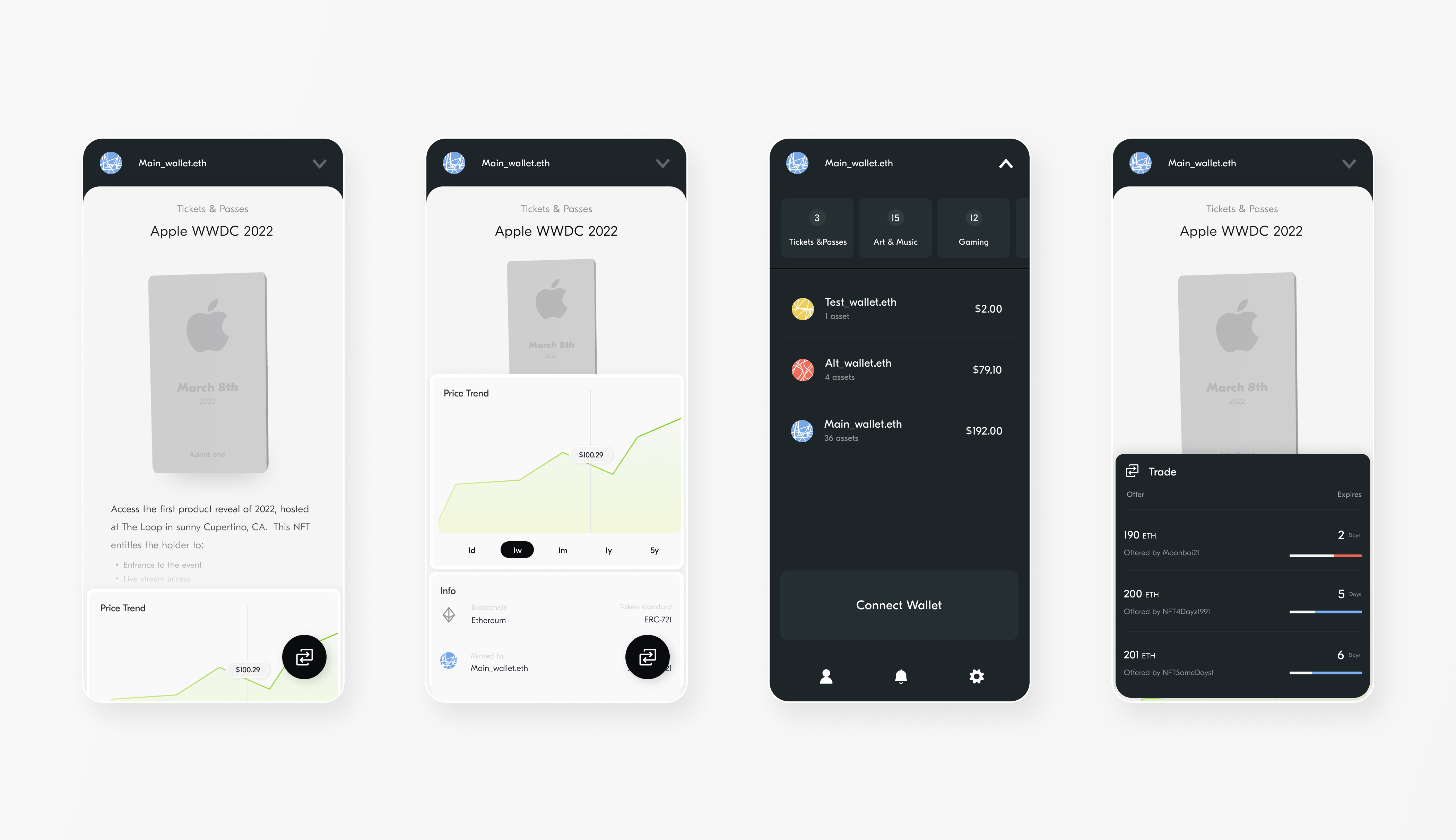 Rebound: NFT wallet app cyrpto degen design nft product design ui ulitity ux web3