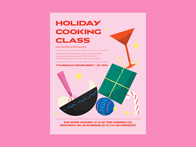 Holiday Cooking Class design holiday illustration poster print