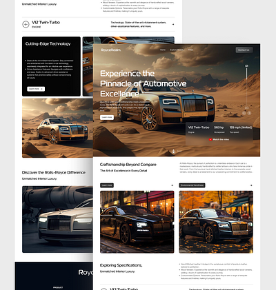 RoyceRealm - Landing page design design figma design homepage interface landing page minimalist product design ui ui design uiux ux ux design vehicle web web design website