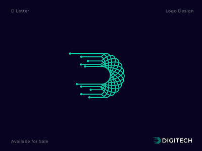 D- letter Logo for sale branding d data logo d letter d logo d mark lgo d tech logo data data logo lettermark logo monogram tech d logo tech logo technology technology d