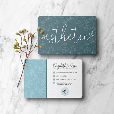 Esthetic Skincare Branding and Package Design Project branding business card graphic design logo print design small business surface design