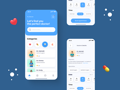 Doctor Appointment App Design Concept Using Figma app design clean design figma mobile design