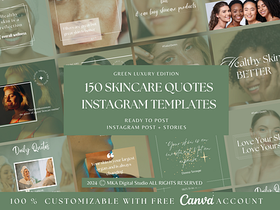 150 Skincare Quotes instagram Post Templates beauty business branding beauty templates branding canva design canva templates design graphic design instagram branding kit instagram post templates instagram templates luxury instagram templates skincare instagram post skincare instagram template skincare social media socia media template social media design