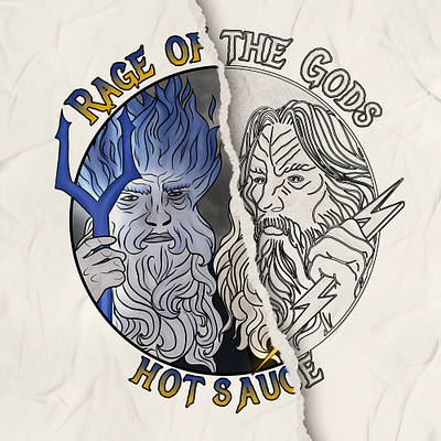 Rage of the Gods Hot Sauce Logo Project branding graphic design illustration logo small business