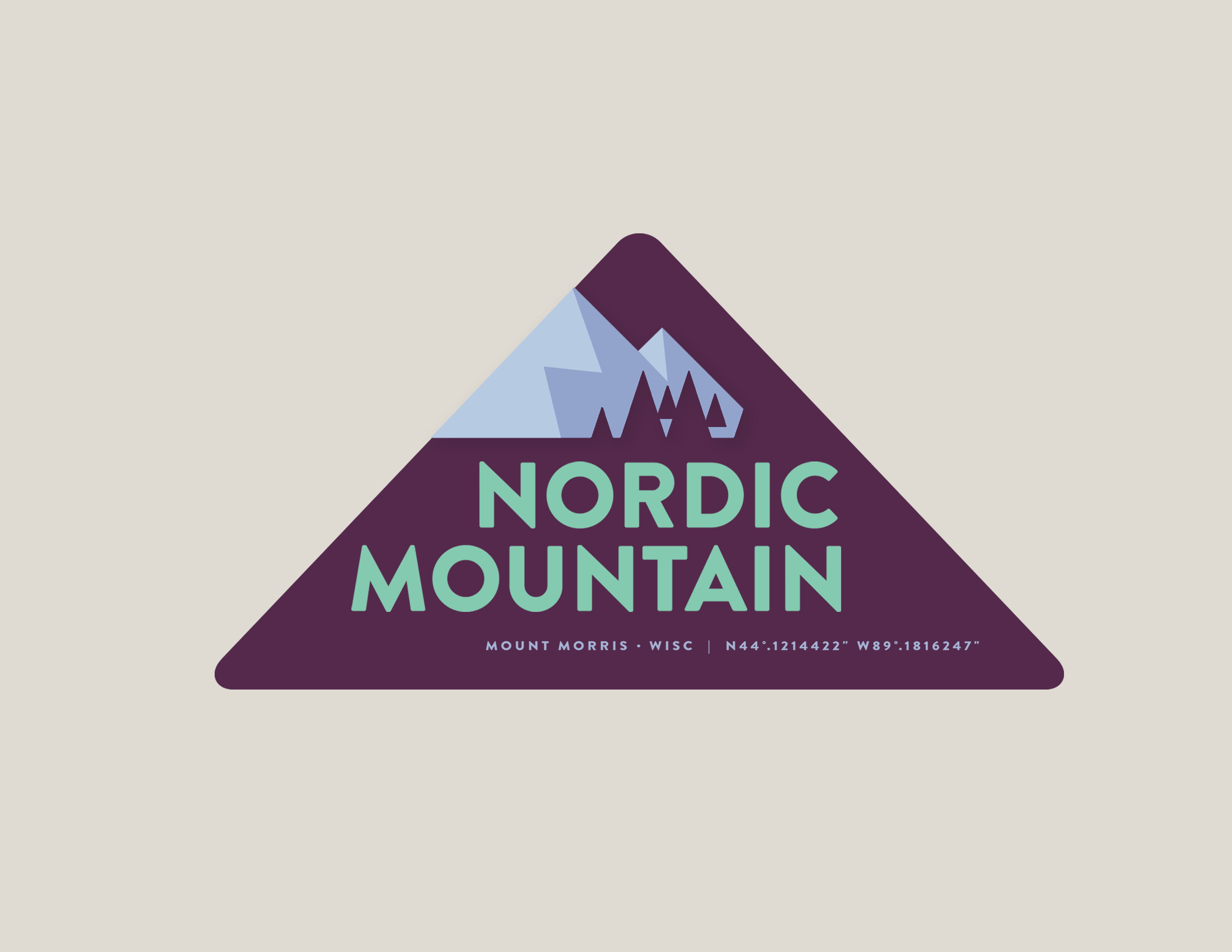 nordic mountain badge clean coordinates graphic design milwaukee mountain ski trees triangle typography vector wisconsin