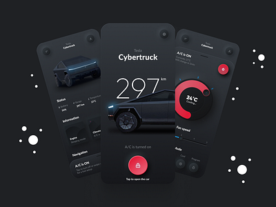 Neumorphism Tesla App | Futuristic App Design Using Figma app design clean design consistent interface figma futuristic neumorphism