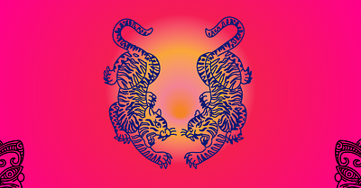 Ethereal animation art branding graphic design illustration indian logo tiger tribal tropical