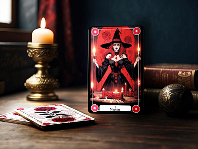 Tarot Mockup with Occult Library Background card design cartomancy mockup design mockups playing card mockup tarot mockup