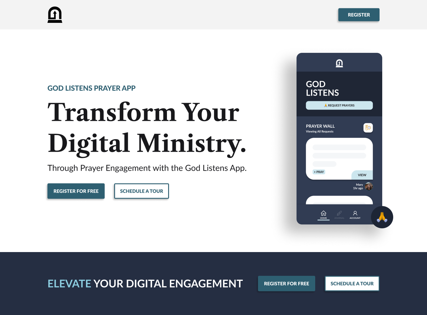 Prayer App Marketing Website marketing website prayer app ui design