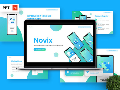 Novix - Mobile Application Powerpoint Templates bank infographic portfolio powerpoint presentation saas